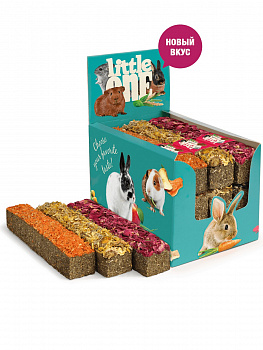 Лакомства Little One Палочка из луговых трав Ассорти (морковь, календула, роза) 85г
