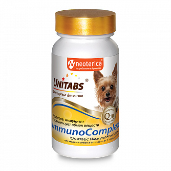 Экопром U206 Unitabs ImmunoComplex с Q10 Витамины для собак мелких пород 100таб