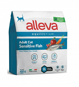 ALLEVA EQUILIBRIUM Корм сухой для взрослых стерилизованных кошек и кастрированных котов с рыбой 0,4 кг