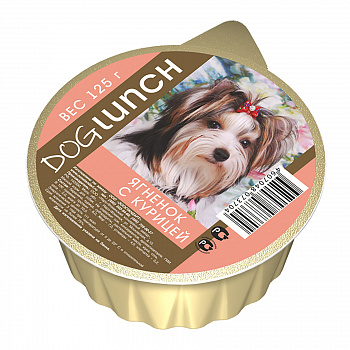 Dog Lunch консервы для собак крем-суфле Ягненок с курицей 125г