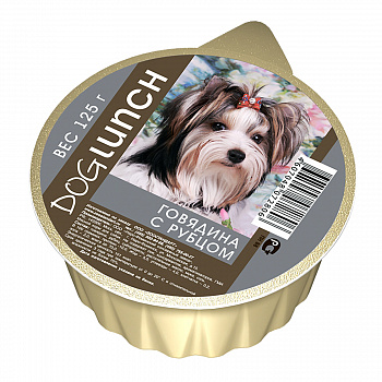 Dog Lunch консервы для собак крем-суфле Говядина с рубцом 125г