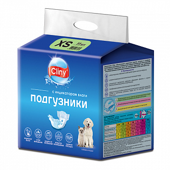 Экопром Cliny K201 Подгузники для собак и кошек XS 2-4кг 11шт