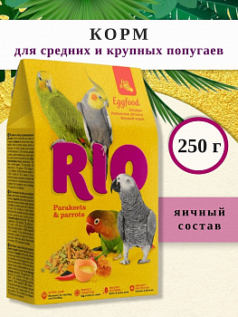 RIO Яичный корм для средних и крупных попугаев 250г