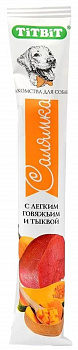 TiTBiT Лакомство для собак Biff Салямки с легким говяжьим и тыквой 15г