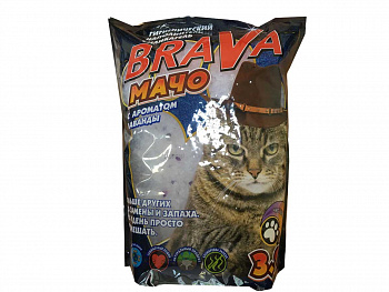 Brava МАЧО Наполнитель силикагелевый с ароматом лаванды 3,8л